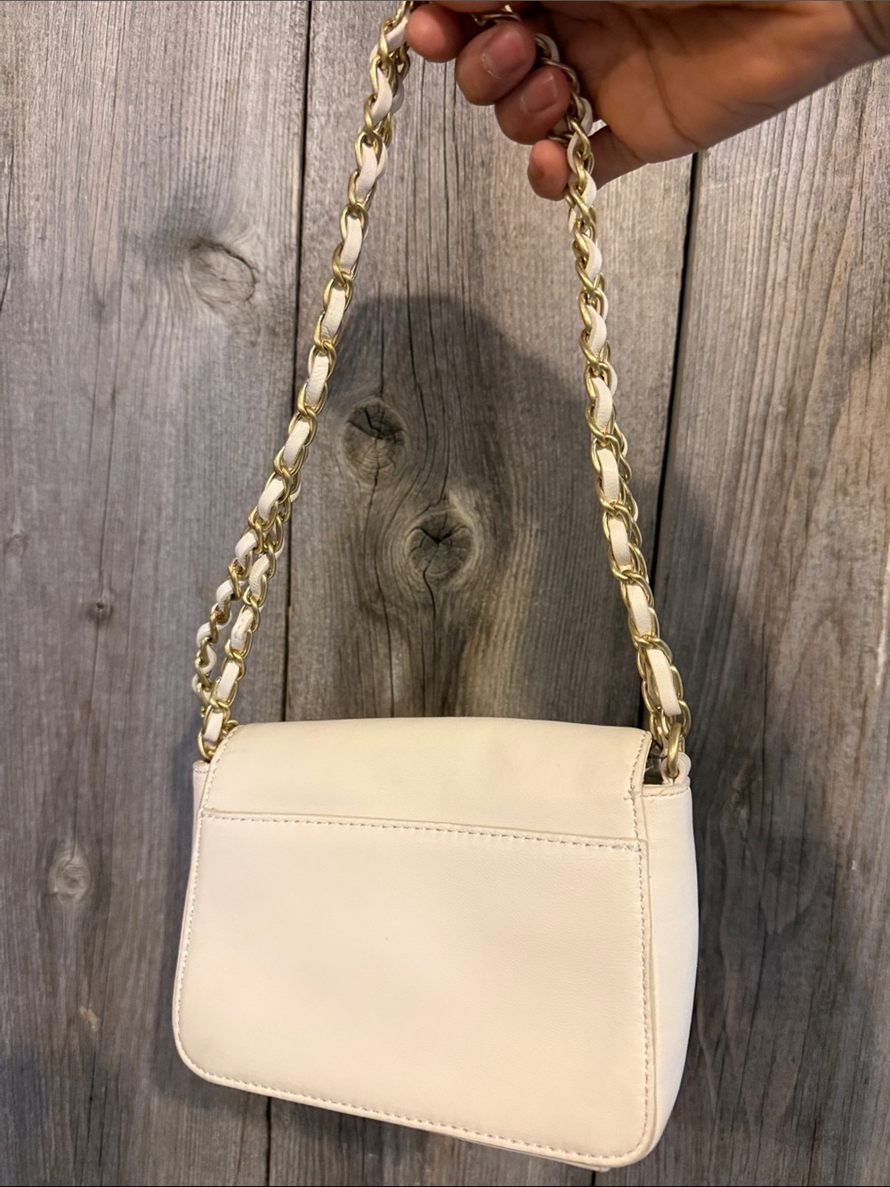 Isaac Mizrahi Cream Crossbody Bag with Gold Accent - Shoulder Purse-Small - Picture 11 of 11